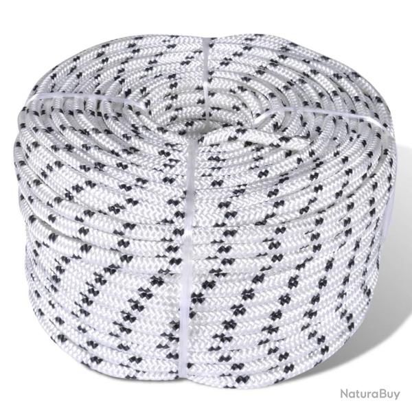 Corde de bateau tress�e Polyester 8 mm 250 m Blanc