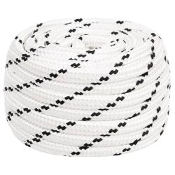 Corde de bateau tress&eacute; Blanc 20 mmx50 m Polyester