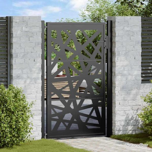 Portail de jardin noir 105x155 cm acier conception de lumi�re alsavelo