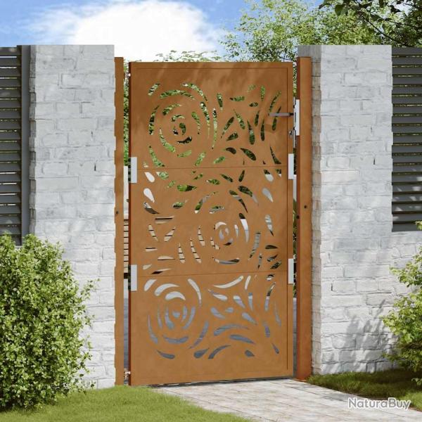 Portail de jardin 100x150 cm en acier patin� motif flamme