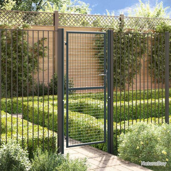 Portail en maille de jardin Acier galvanis� 100 x 250 cm Gris alsavelo