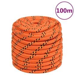 Corde de bateau Orange 16 mm 100 m Polypropyl&egrave;ne