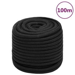 Corde de bateau Noir complet 16 mm 100 m Polypropyl&egrave;ne