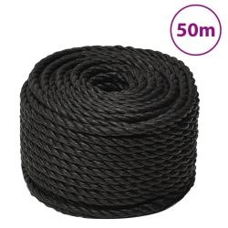 Corde de travail Noir 24 mm 50 m polypropyl&egrave;ne