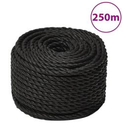 Corde de travail Noir 10 mm 250 m polypropyl&egrave;ne