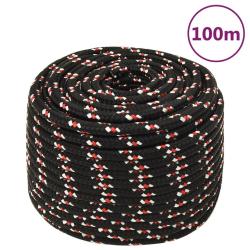 Corde de bateau Noir 14 mm 100 m Polypropyl&egrave;ne