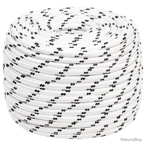 Corde de bateau tress� Blanc 12 mmx100 m Polyester