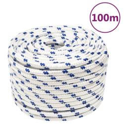 Corde de bateau Blanc 14 mm 100 m Polypropyl&egrave;ne