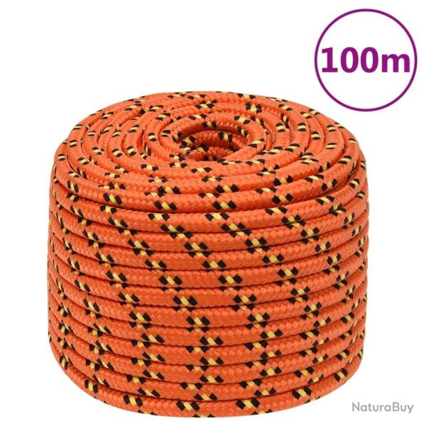 Corde de bateau Orange 14 mm 100 m Polypropyl�ne