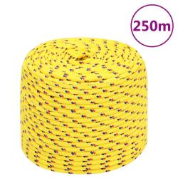 Corde de bateau Jaune 8 mm 250 m Polypropyl&egrave;ne