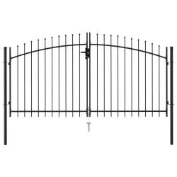 Portail de cl&ocirc;ture Woerden &agrave; double porte avec pointes sup&eacute;rieures 299,5 x 199,5 cm