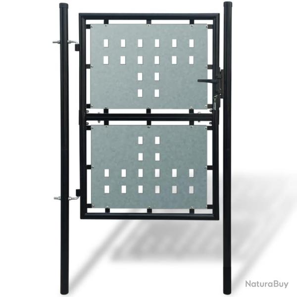 Portail simple de cl�ture Noir 100x250 cm alsavelo