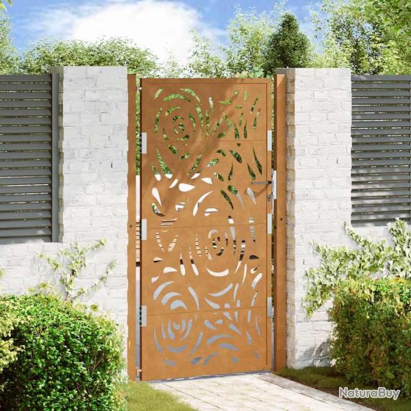 Portail de jardin 100x175 cm en acier patin� motif flamme