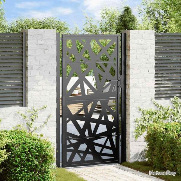 Portail de jardin noir 100x175 cm en acier l�ger