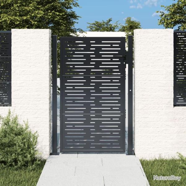 Portail de jardin Anthracite 100x150 cm Acier Design carr�