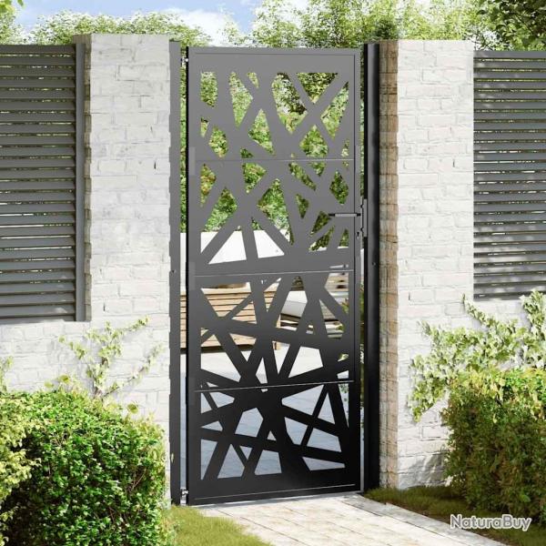Portail de jardin noir 105x205 cm acier conception de lumi�re alsavelo