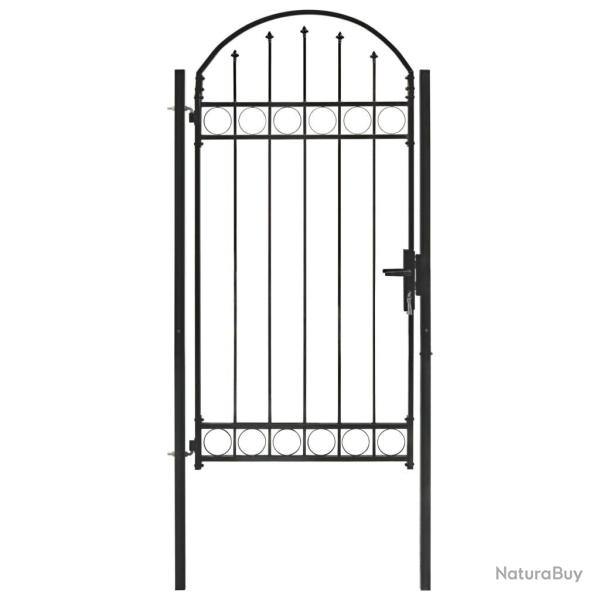 Portail de jardin avec dessus arqu� Acier 100x250 cm Noir