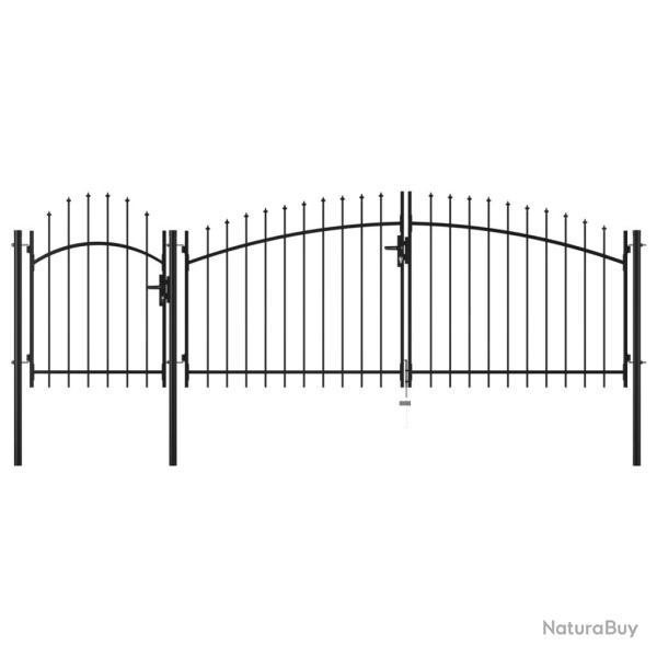 Portail de jardin Woerden en acier noir 1,5 x 4 m