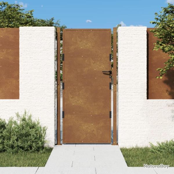 Portail de jardin 105x205 cm acier corten alsavelo