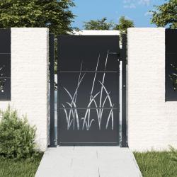 Portail de jardin Anthracite 100x150 cm Acier Design Herbe