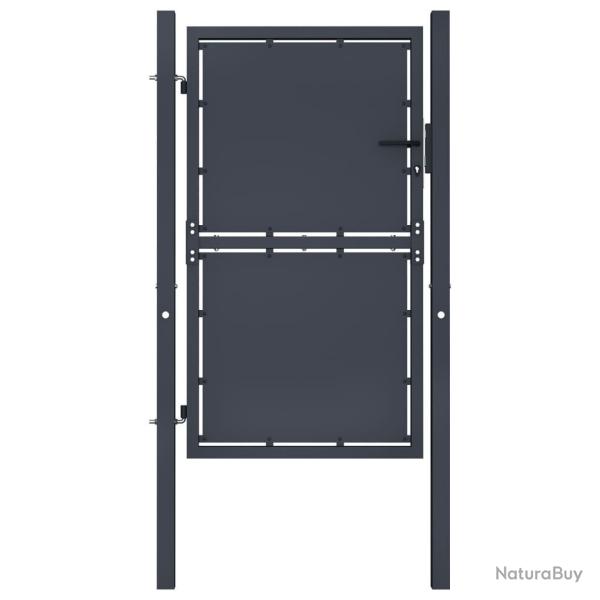 Portail de jardin en acier 100 x 175 cm anthracite