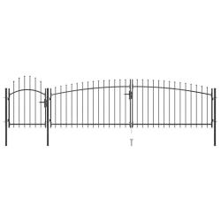 Portail de jardin Woerden avec pointe en forme de lance 5 x 1 m noir