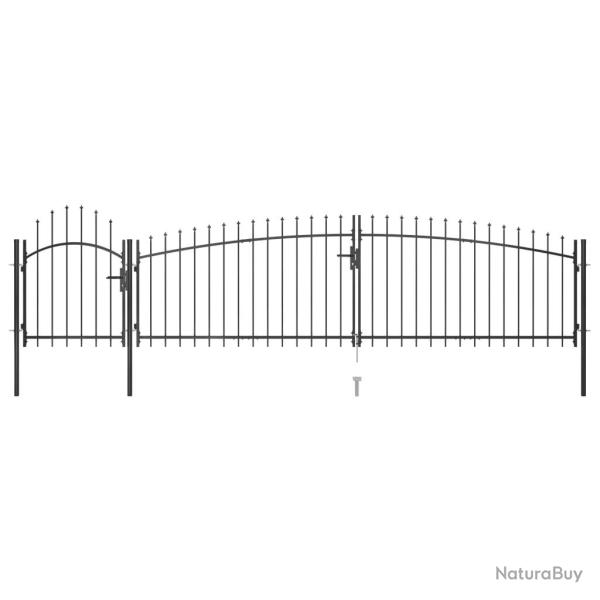 Portail de jardin Woerden avec pointe en forme de lance 5 x 1 m noir