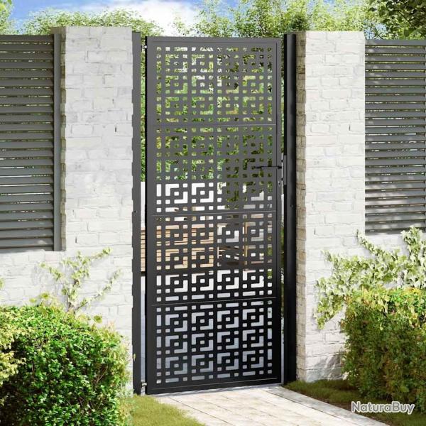 Portail de jardin noir 105x205 cm acier conception crois�e alsavelo