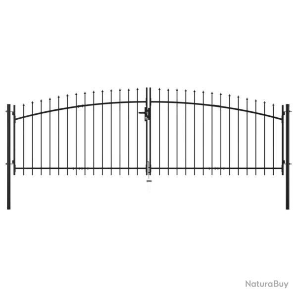 Double portail avec haut sous forme de lance 400 x 175 cm alsavelo