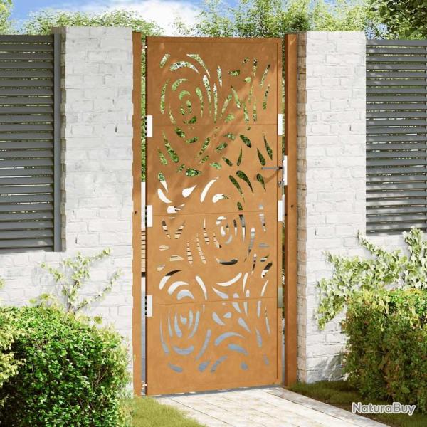 Portail de jardin 100x200 cm en acier patin� motif flamme