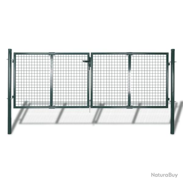 Portail de cl�ture en acier 300 x 125 cm vert