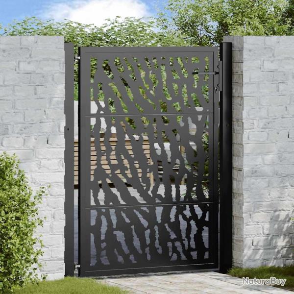 Portail de jardin noir 105x130 cm acier conception de tracs alsavelo