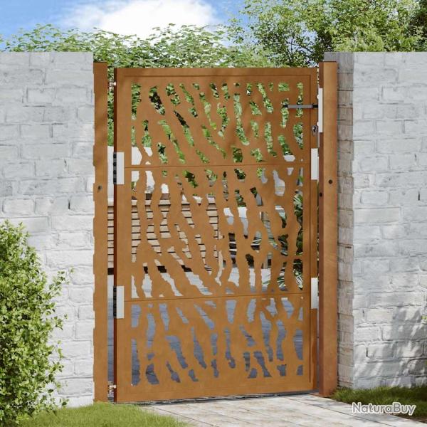 Portail de jardin 100x125 cm en acier patin� avec motif de traces