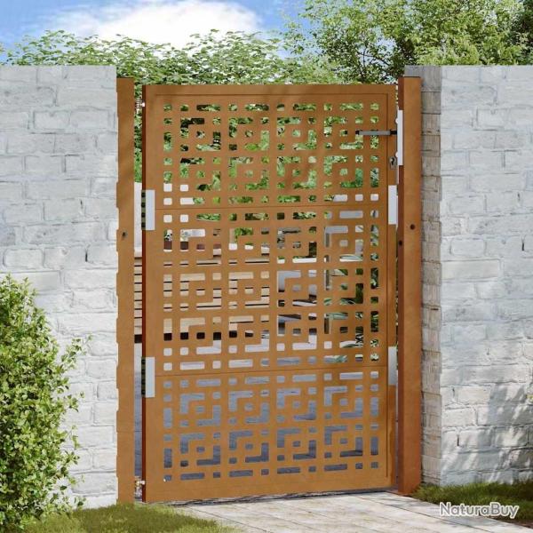 Portail de jardin 100x125 cm en acier patin� avec croix
