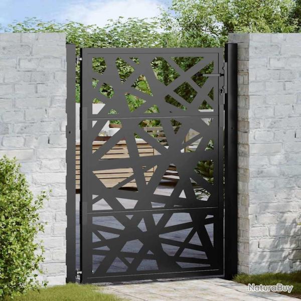 Portail de jardin noir 100x125 cm en acier l�ger