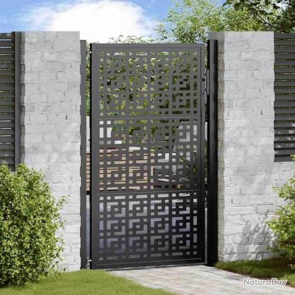 Portail de jardin noir 100x150 cm en acier avec croix