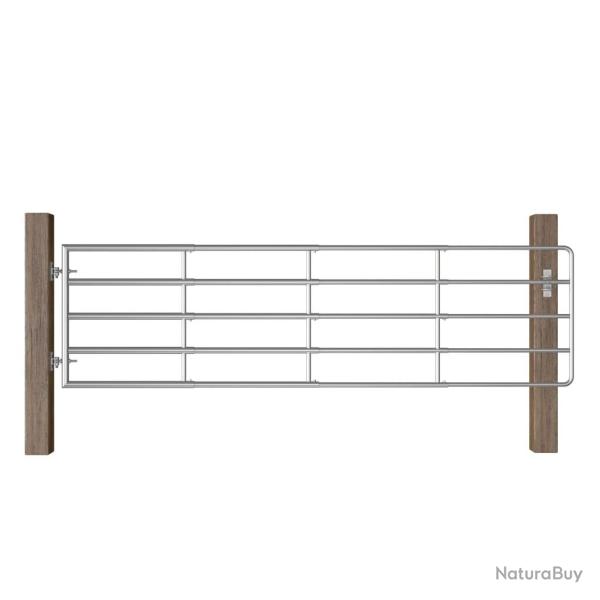 Portillon � 5 barres Acier (115-300)x90 cm Argent�