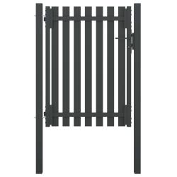 Portail de cl&ocirc;ture de jardin Acier 1x1,7 m Anthracite alsavelo