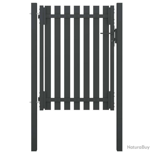 Portail de cl�ture de jardin Acier 1x1,7 m Anthracite alsavelo