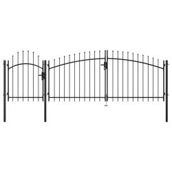 Portail de jardin Woerden en acier noir 1,25&nbsp;m x 4&nbsp;m