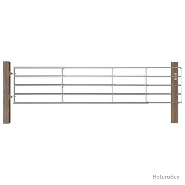 Portillon � 5 barres Acier (150-400)x90 cm Argent� alsavelo