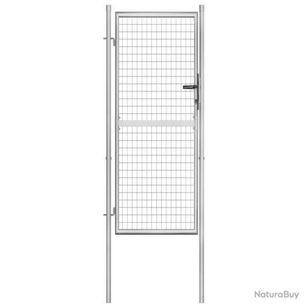 Portail de jardin en acier galvanis� 100 x 200 cm argent�
