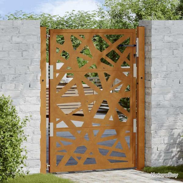 Portail de jardin 100x125 cm en acier patin�, design l�ger