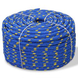 Corde de bateau Polypropyl&egrave;ne 10 mm 50 m Bleu