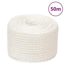 Corde de travail Blanc 10 mm 50 m polypropyl&egrave;ne