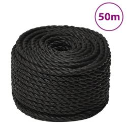 Corde de travail Noir 10 mm 50 m polypropyl&egrave;ne