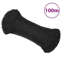 Corde de travail Noir 3 mm 100 m polypropyl&egrave;ne