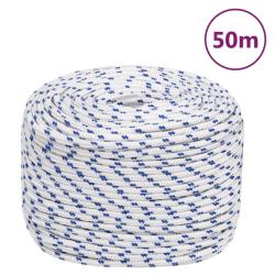 Corde de bateau Blanc 8 mm 50 m Polypropyl&egrave;ne