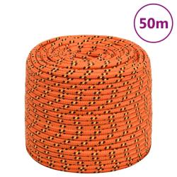 Corde de bateau Orange 10 mm 50 m Polypropyl&egrave;ne