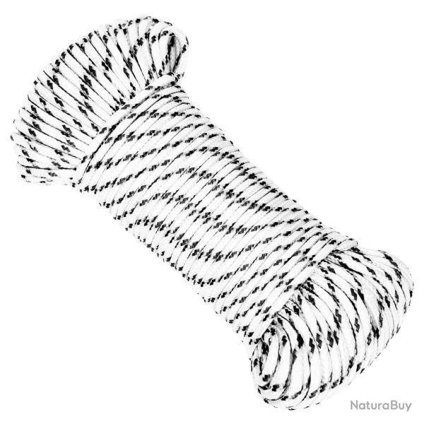 Corde de bateau tress� Blanc 5 mmx100 m Polyester